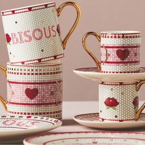 Bistro Tile stoneware mug Valentines Day edition
